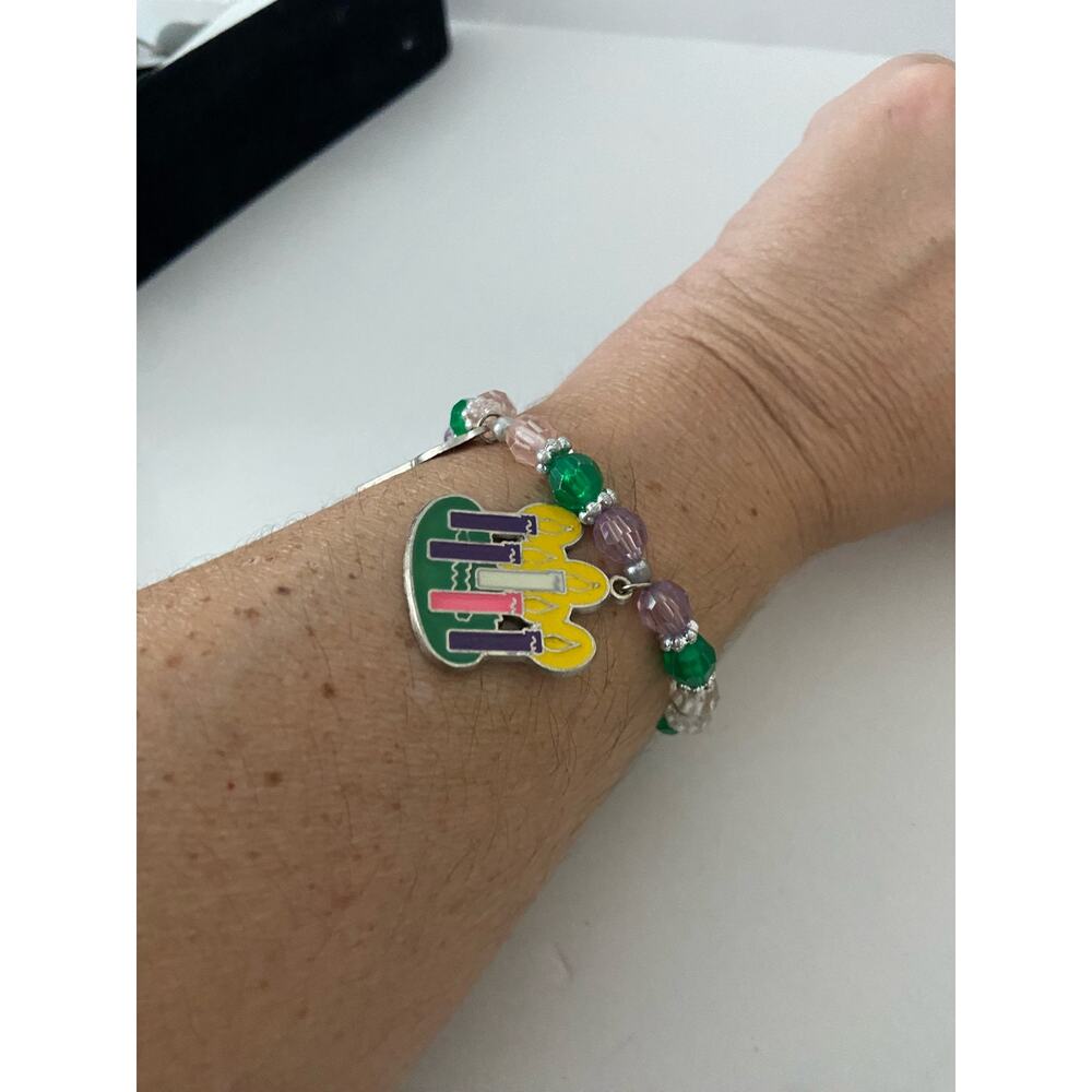 Colorful, hope peace, joy love beaded bracelet